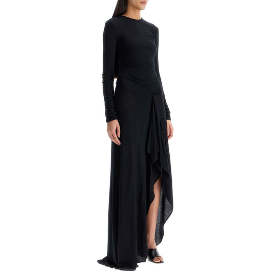 The Attico long draped jersey dress with pleats Dresses The Attico