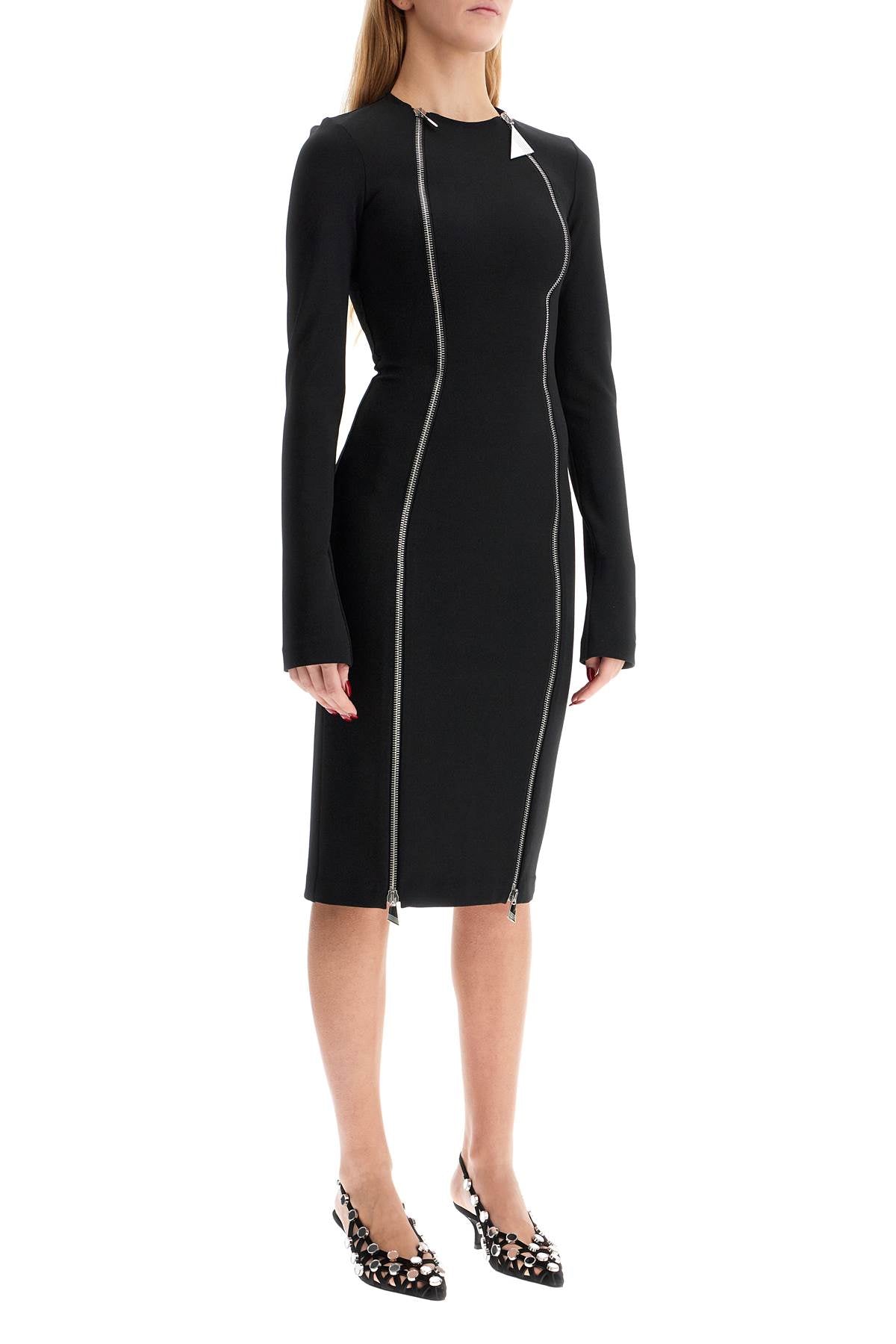 The Attico midi dress with double zipper detail Dresses The Attico