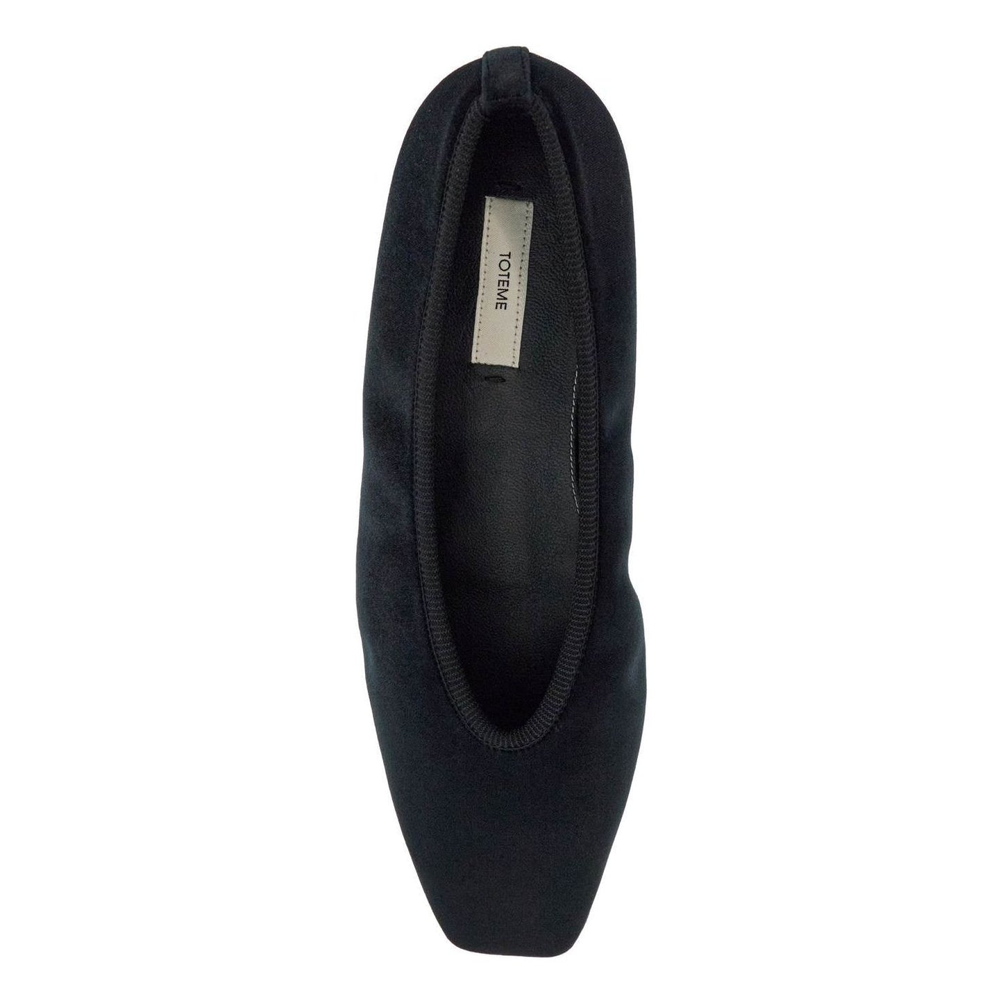 Toteme black velvet ballerinas made from recycled polyester with elastic trim Flat Shoes Toteme