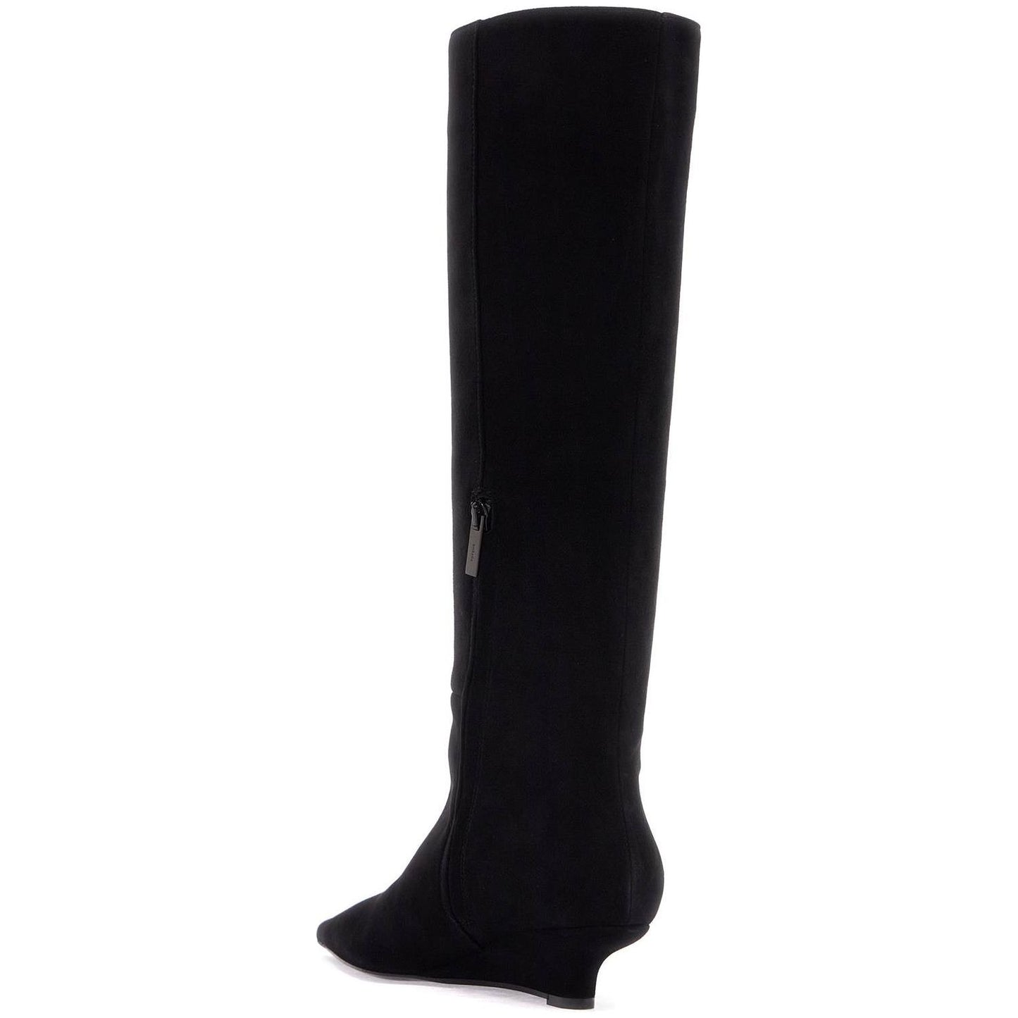 Toteme black suede knee-high boots with low heel Boots Toteme