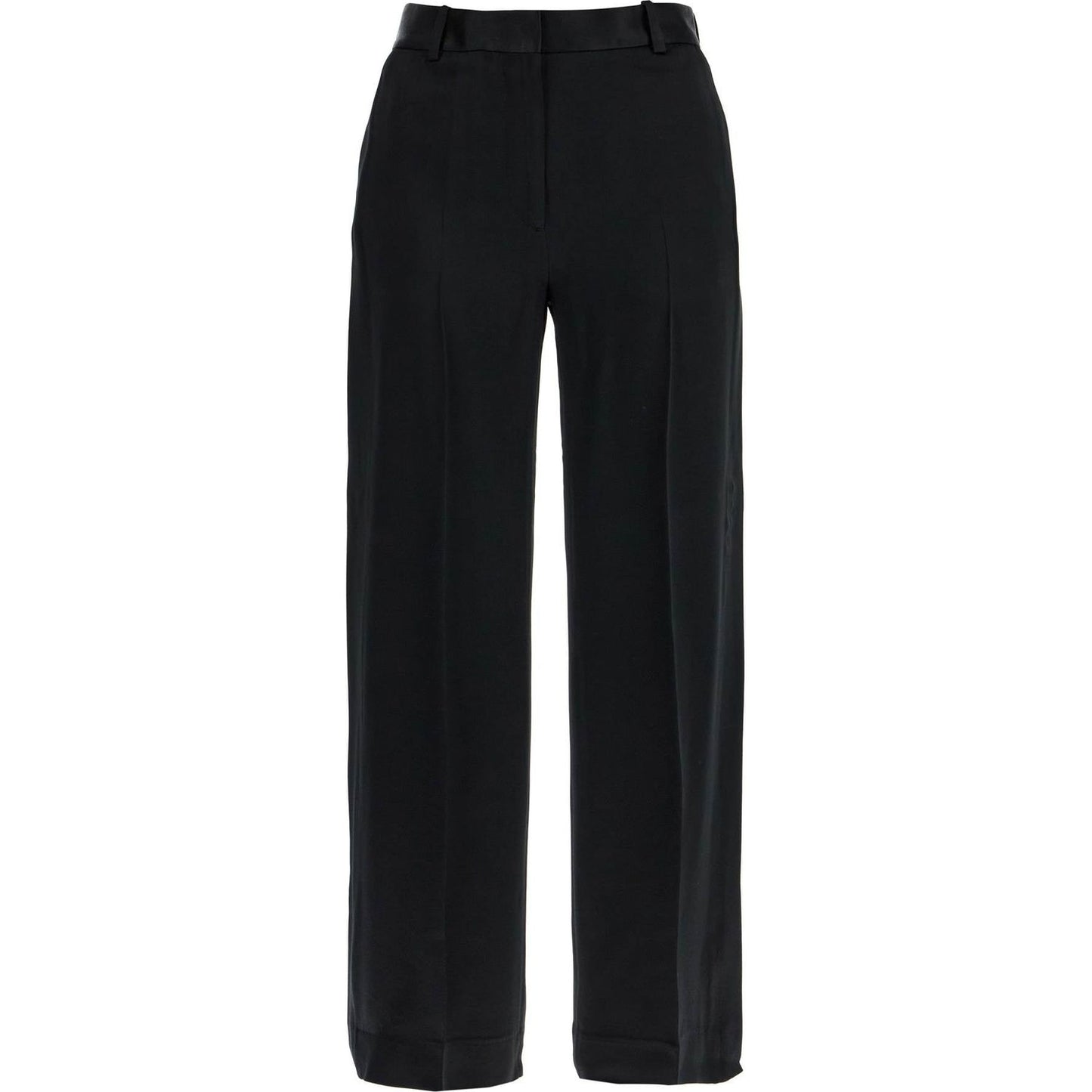 Toteme high-waisted loose black pants with side openings Trousers Toteme