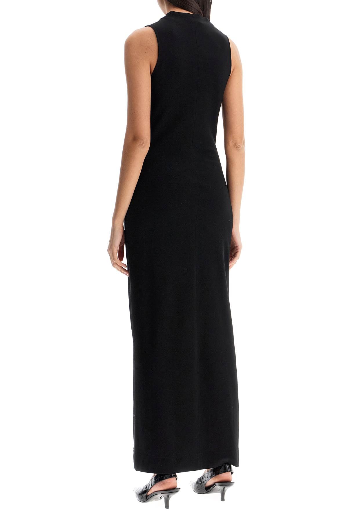 Toteme maxi dress in black wool with cowl neck sleeveless Dresses Toteme