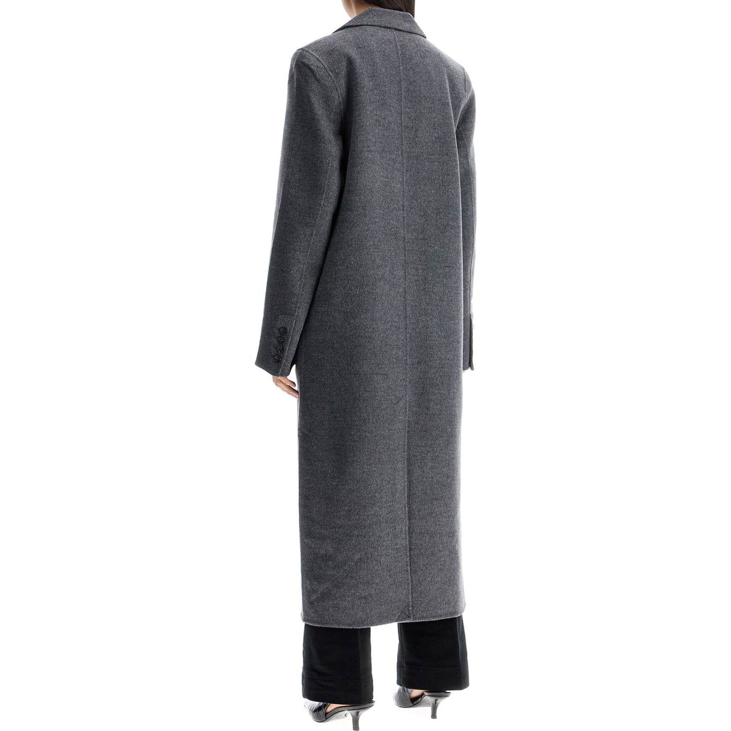 Toteme long oversized coat in melange grey wool Jackets Toteme