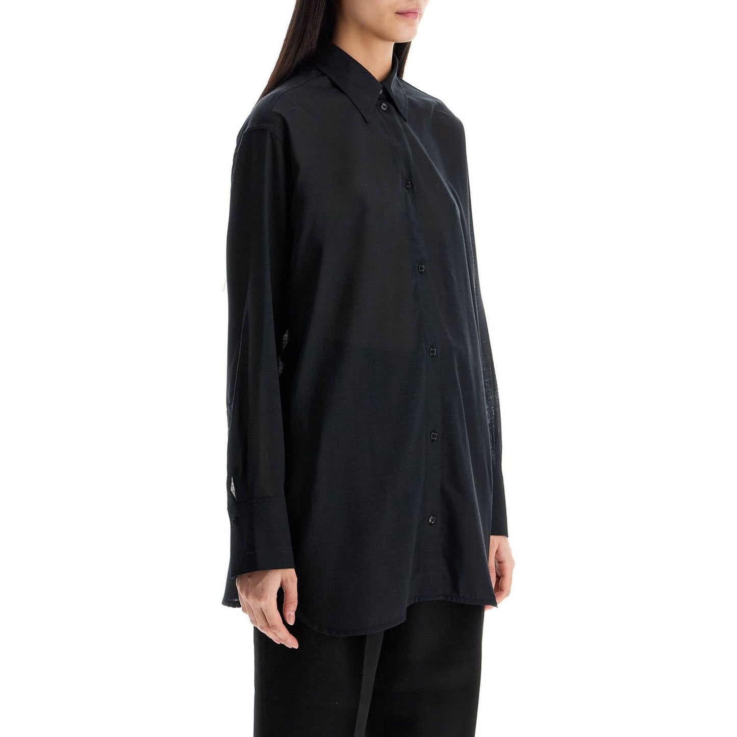 Toteme black relaxed fit wool shirt Topwear Toteme