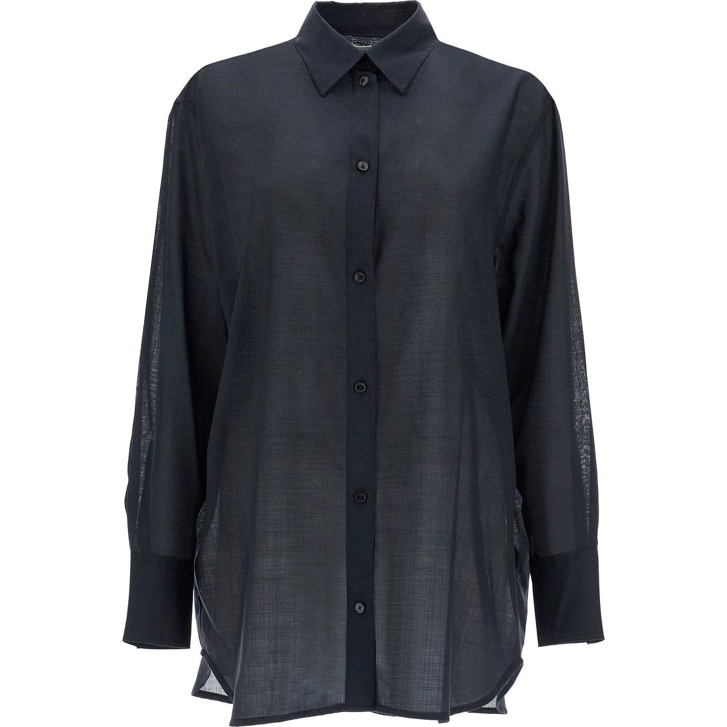 Toteme black relaxed fit wool shirt Topwear Toteme