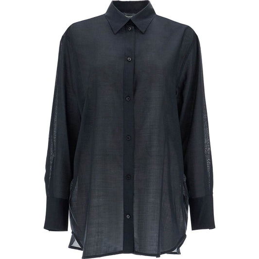 Toteme black relaxed fit wool shirt Topwear Toteme