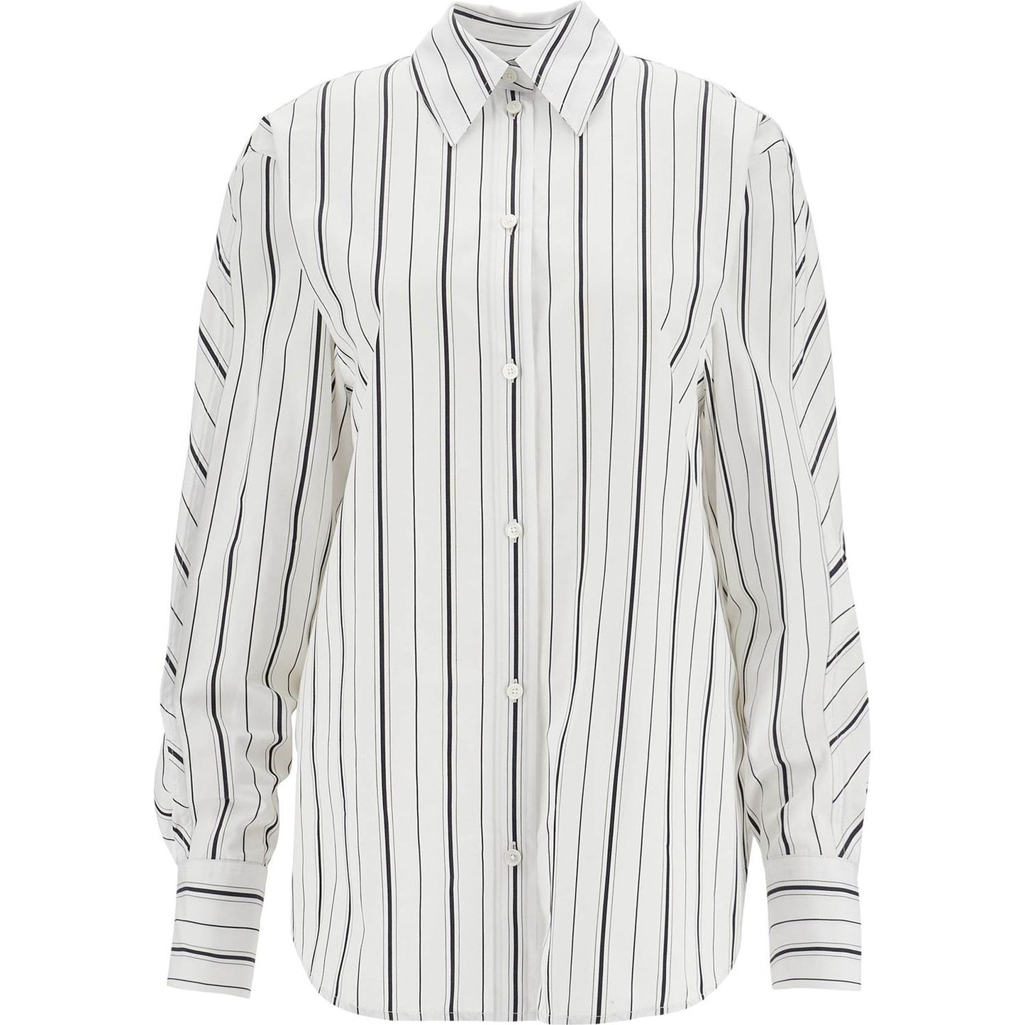 Toteme white and black striped kimono sleeve shirt in organic cotton Topwear Toteme