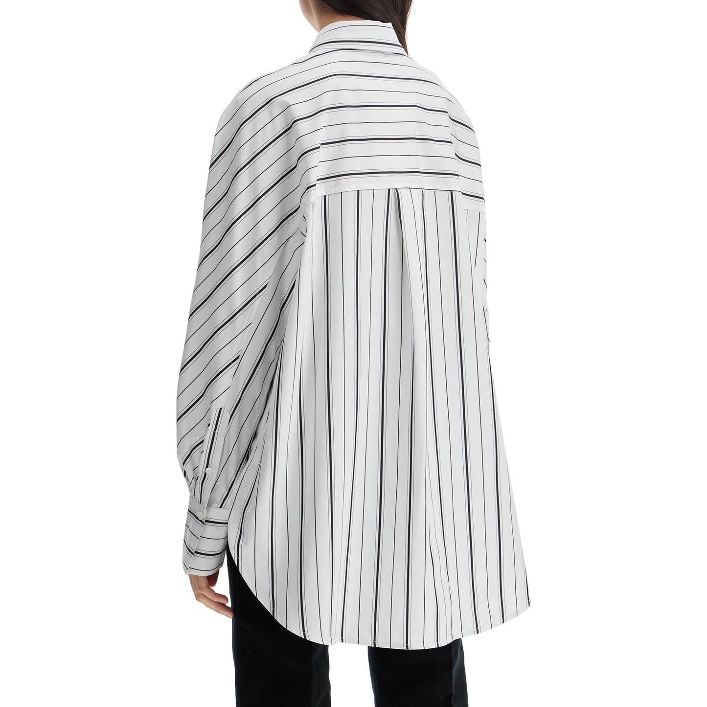 Toteme white and black striped kimono sleeve shirt in organic cotton Topwear Toteme