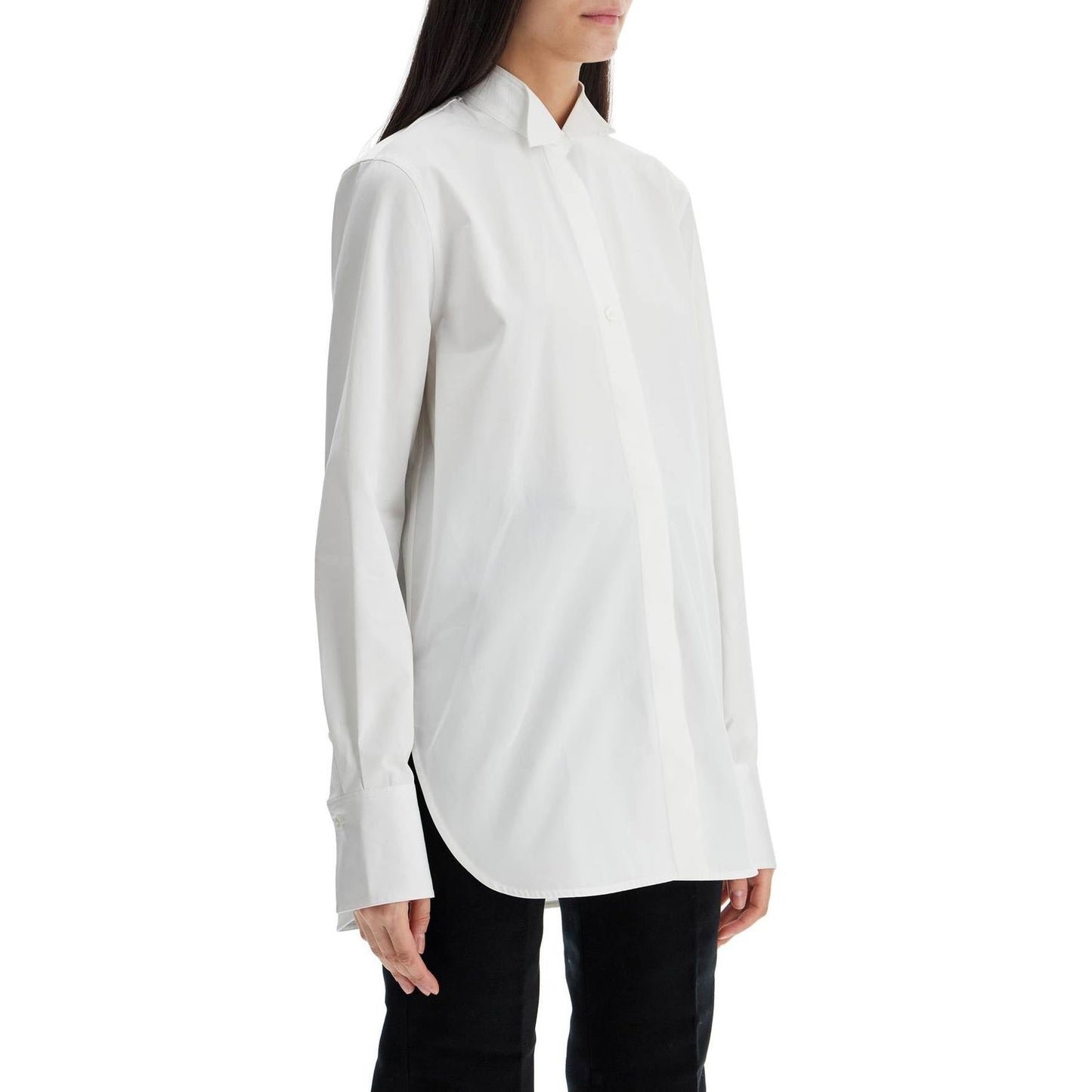 Toteme white asymmetrical organic cotton tuxedo shirt Topwear Toteme