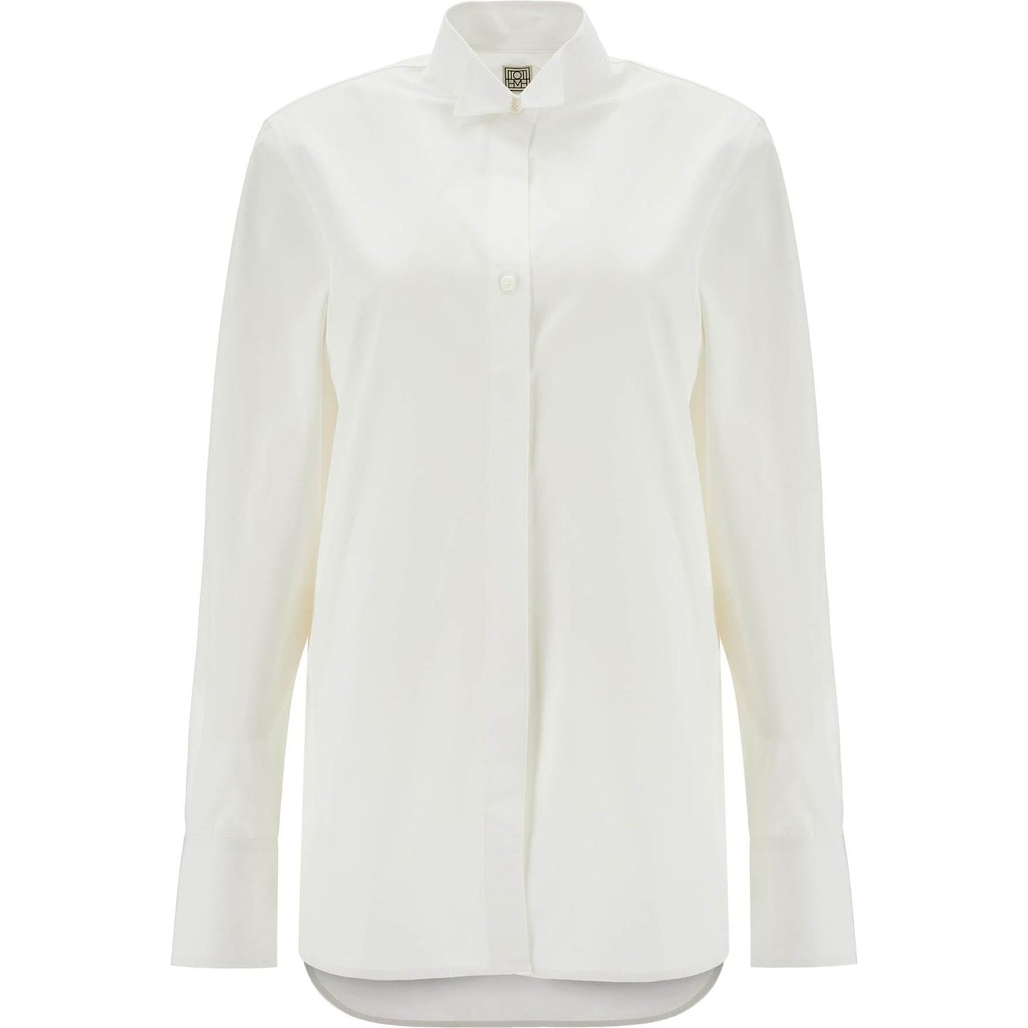 Toteme white asymmetrical organic cotton tuxedo shirt Topwear Toteme