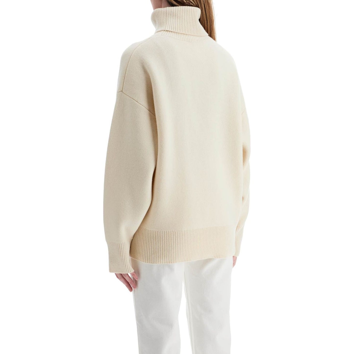 Toteme white snow wool and cashmere turtleneck for women Knitwear Toteme