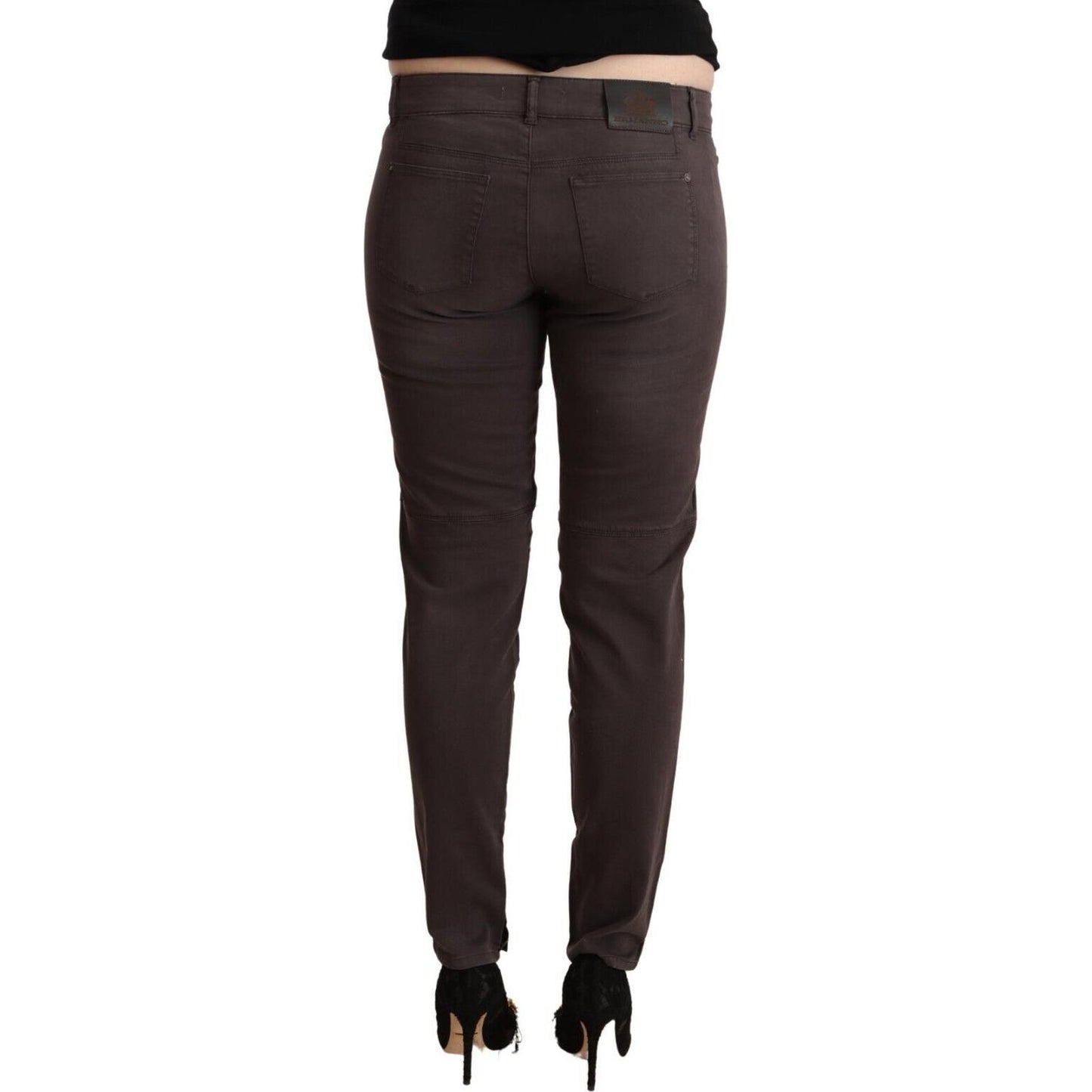 Ermanno Scervino Chic Brown Low Waist Skinny Pants Ermanno Scervino