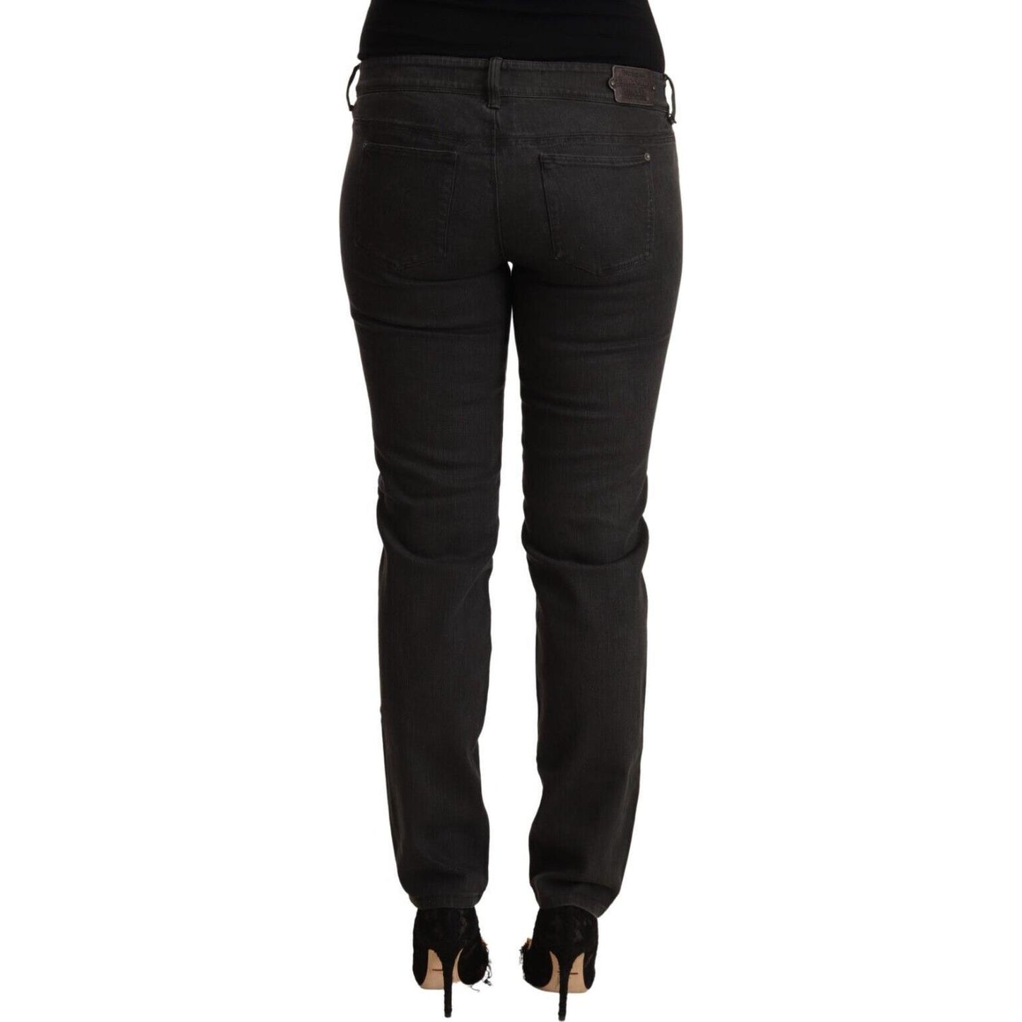 Ermanno Scervino Chic Black Low Waist Skinny Denim Ermanno Scervino