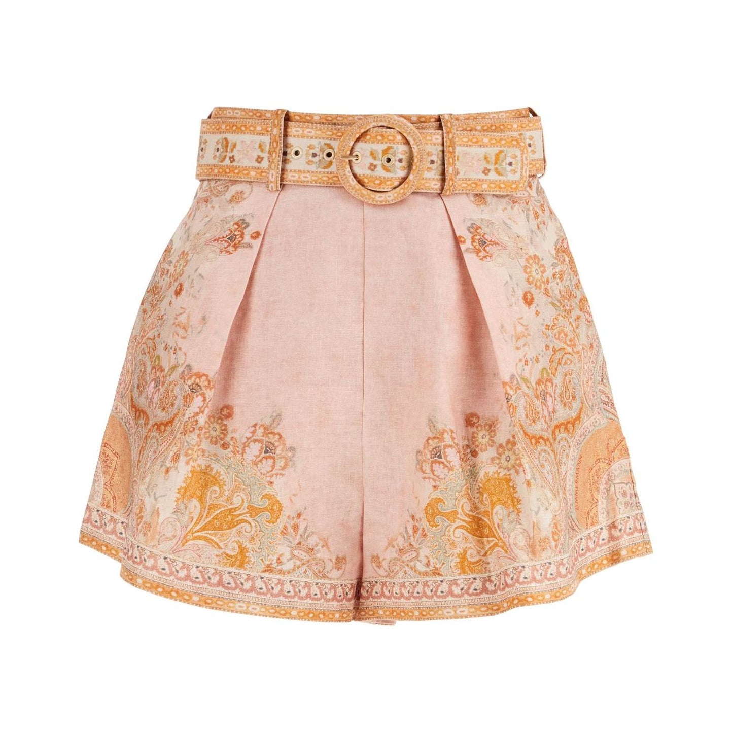 Zimmermann high-waisted floral cream linen shorts Short trousers Zimmermann