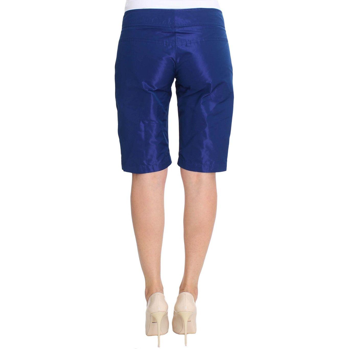 Ermanno Scervino Chic Blue Mid Waist Shorts Ermanno Scervino