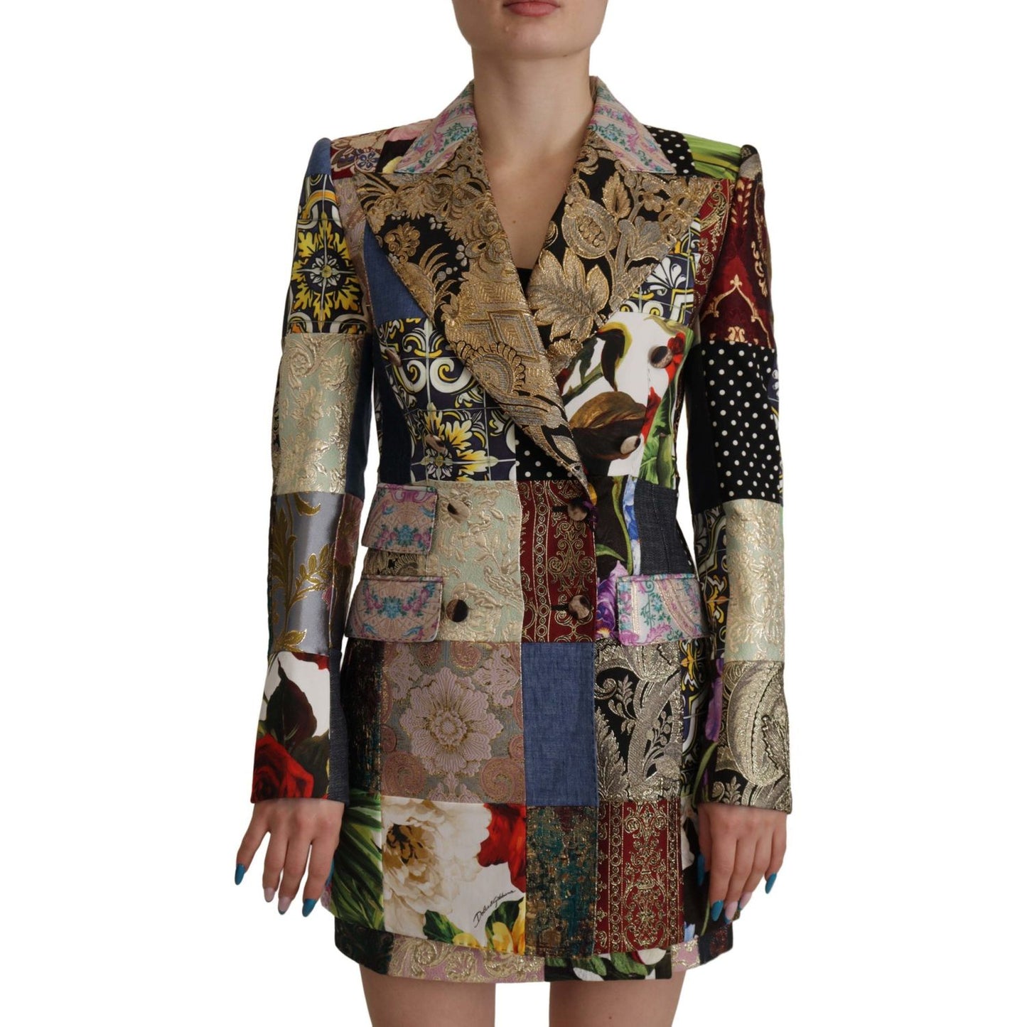 Dolce & Gabbana Elegant Multicolor Patchwork Blazer Jacket