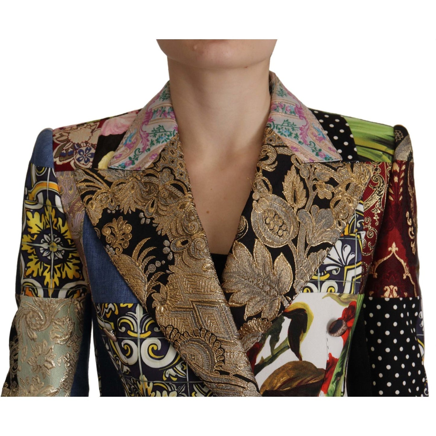 Dolce & Gabbana Elegant Multicolor Patchwork Blazer Jacket