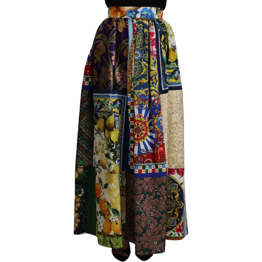 Dolce & Gabbana High Waist Maxi Skirt with Sicilian Patterns Dolce & Gabbana