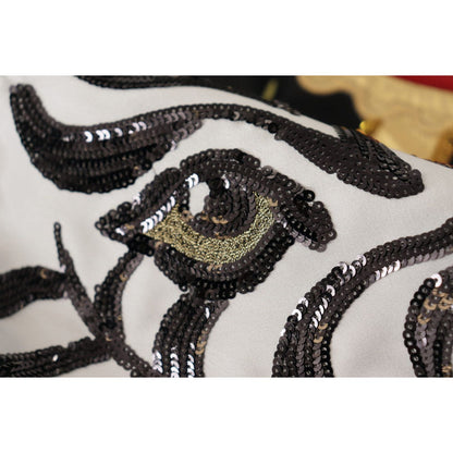 Dolce & Gabbana Black Love Clock Sequined Piano Skirt