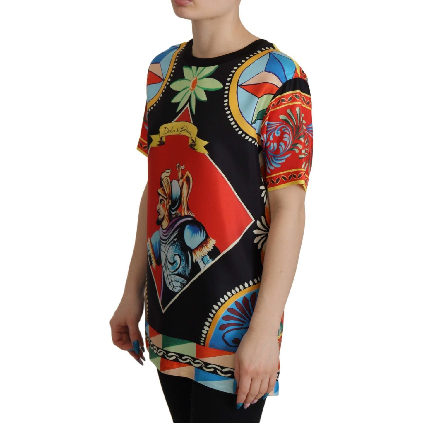 Dolce & Gabbana Glamourous Multicolor Silk Top Dolce & Gabbana