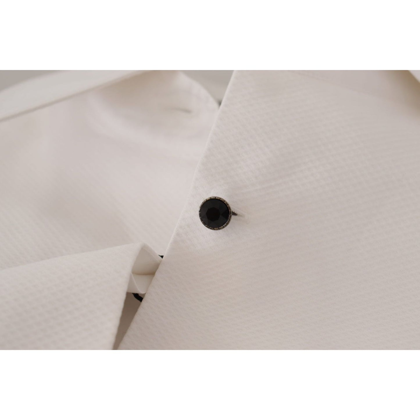 Dolce & Gabbana Elegant Sleeveless Tuxedo Blouse with Crystal Buttons Dolce & Gabbana