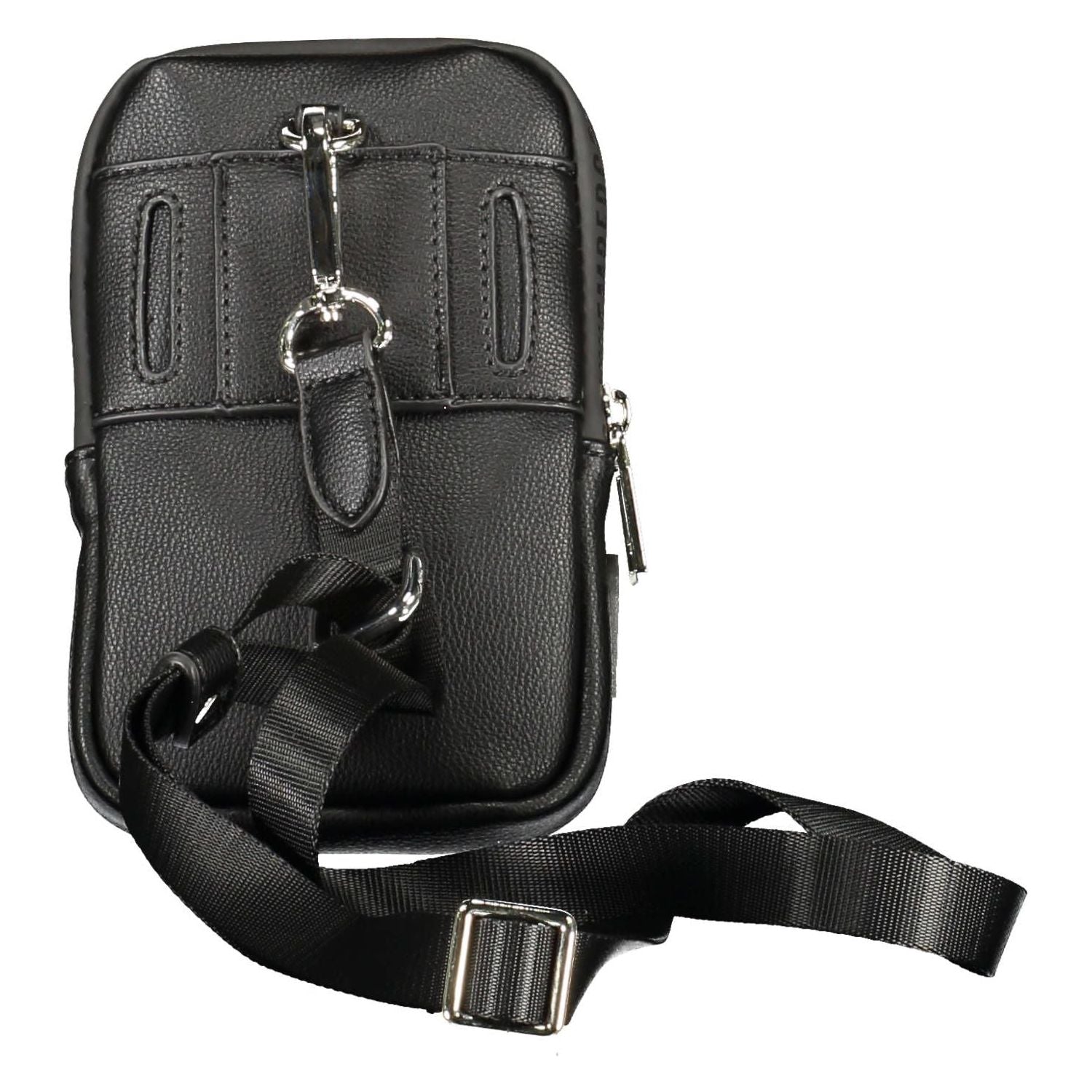 Front view with bag zipped and handles upright.