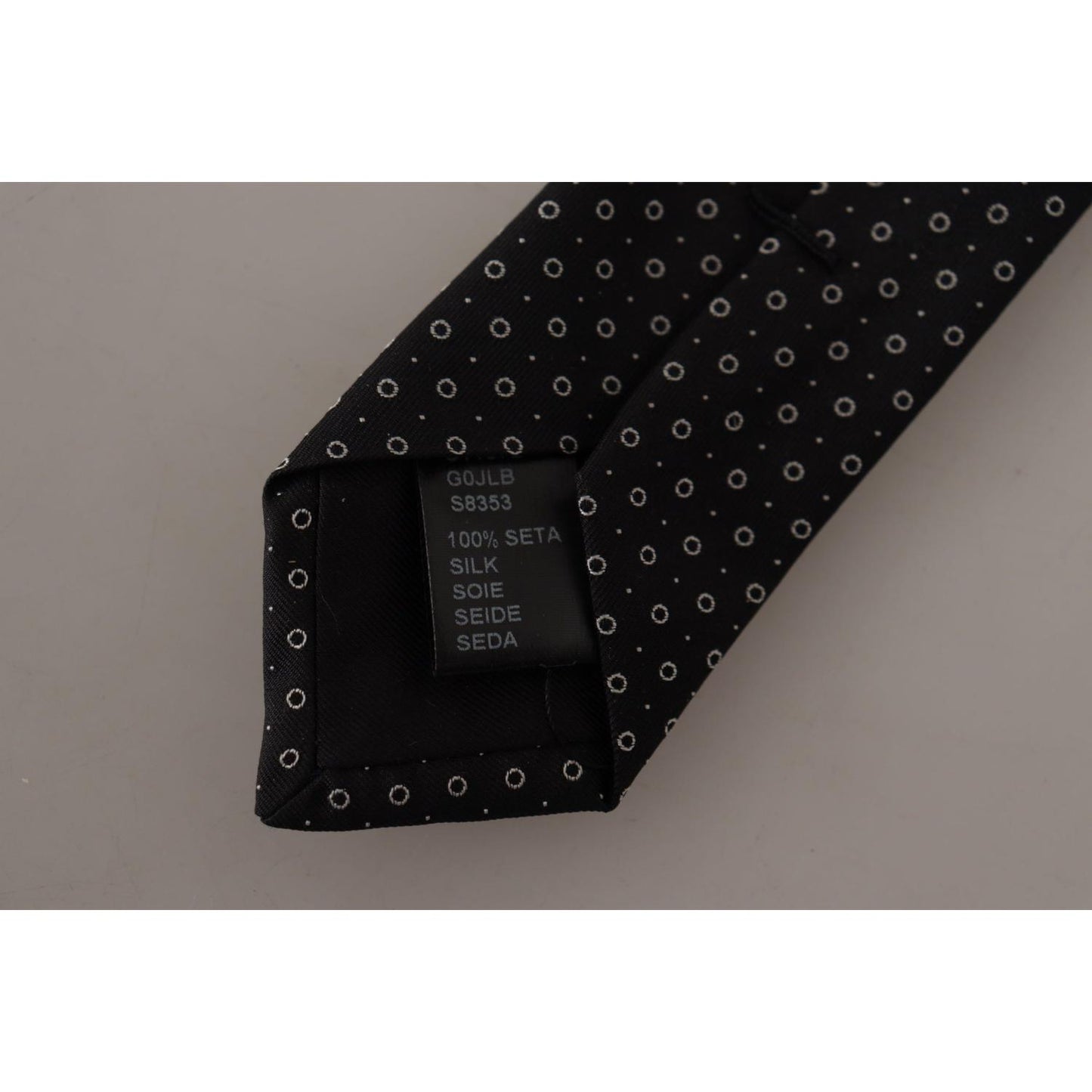 Dolce & Gabbana Elegant Black White Polka Dot Silk Tie Dolce & Gabbana