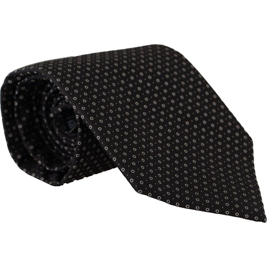 Dolce & Gabbana Elegant Black White Polka Dot Silk Tie Dolce & Gabbana