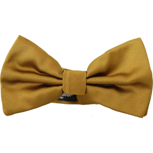 Dolce & Gabbana Elegant Mustard Yellow Silk Bow Tie Dolce & Gabbana