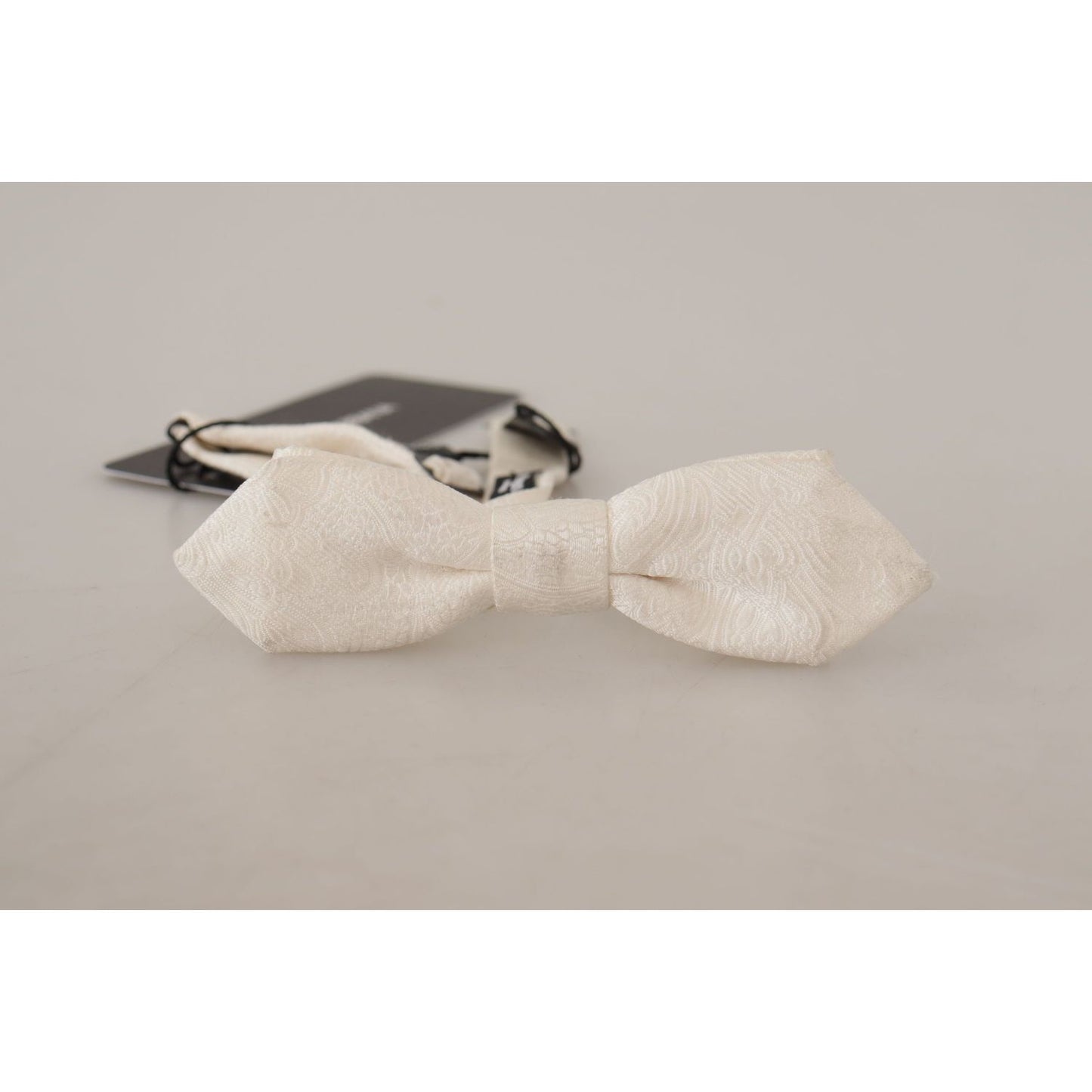 Dolce & Gabbana Elegant White Silk Bow Tie Dolce & Gabbana