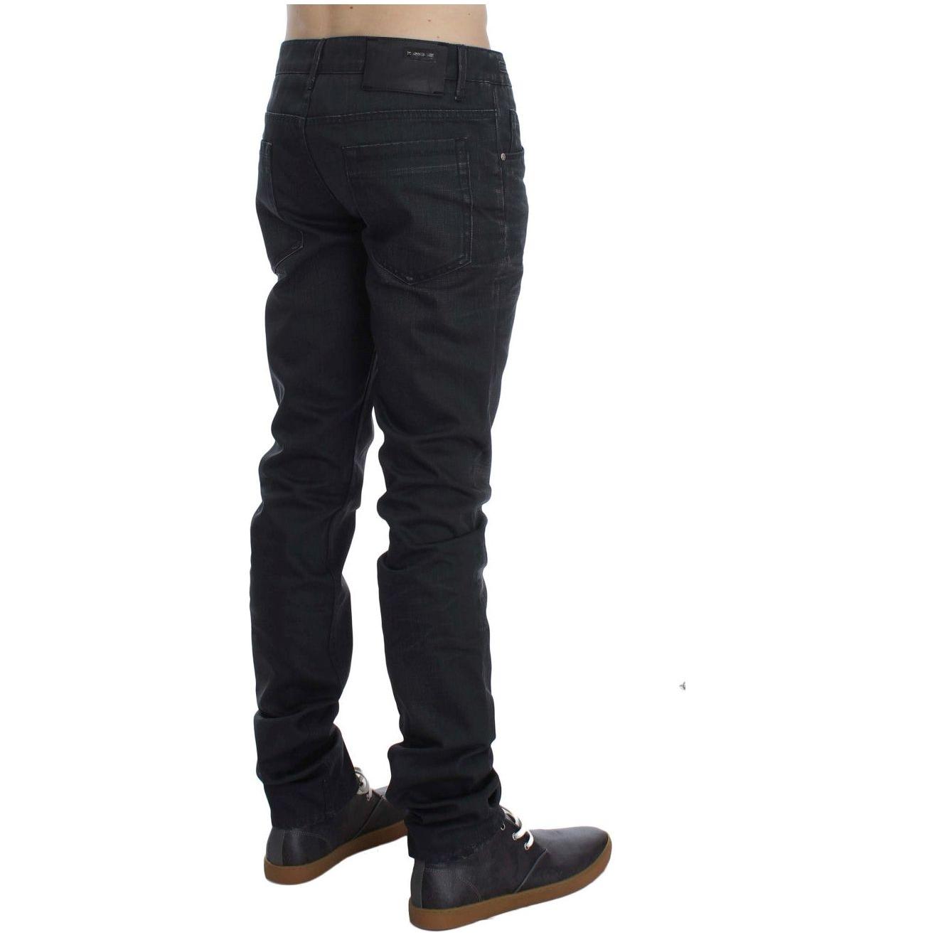 Acht Sleek Gray Slim Fit Italian Mens Jeans Acht