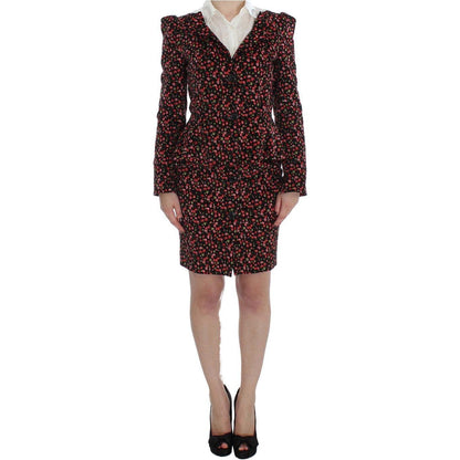 BENCIVENGA Black Multicolor Floral Suit