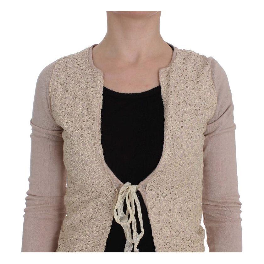 PINK MEMORIES Pink Floral Lace Wrap Sweater