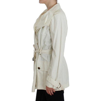 PLEIN SUD White Trench Coat Jacket