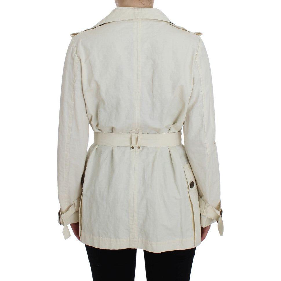 PLEIN SUD White Trench Coat Jacket