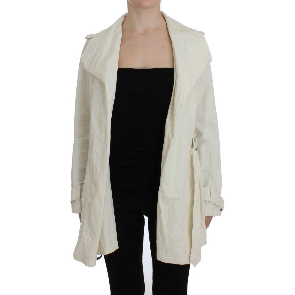 PLEIN SUD White Trench Coat Jacket