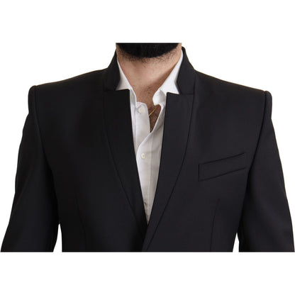 Dolce & Gabbana Black Wool Single Breasted Coat Men Blazer