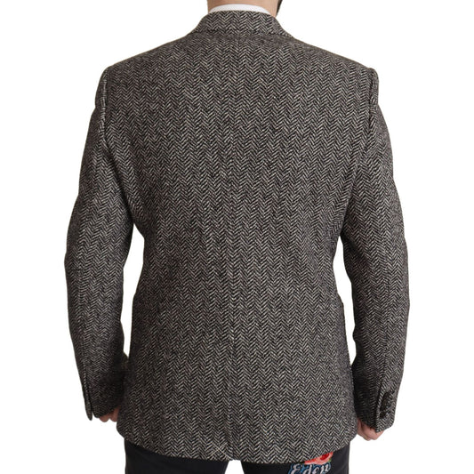 Dolce & Gabbana Exquisite Gray Herringbone Blazer Jacket Dolce & Gabbana