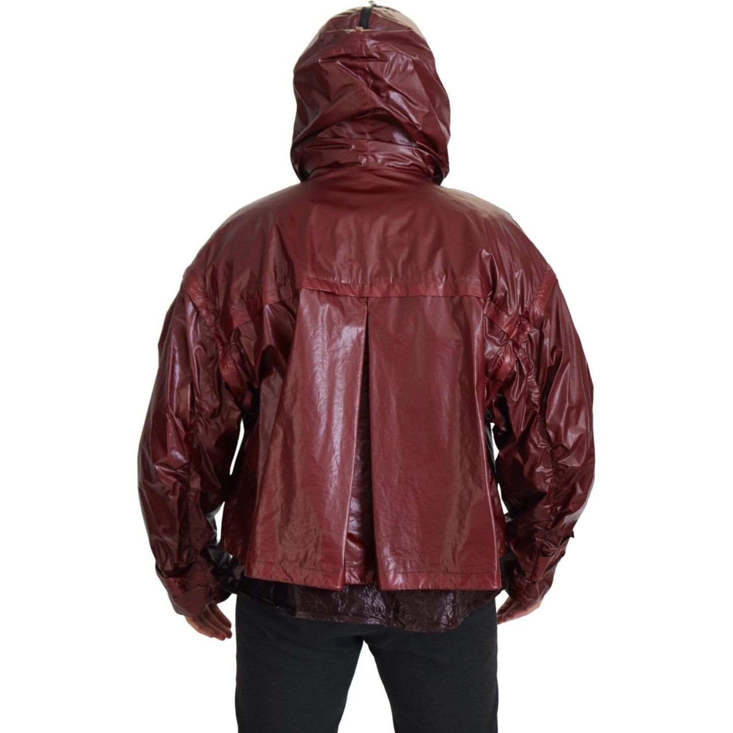 Dolce & Gabbana Elegant Bordeaux Full Zip Hooded Jacket Dolce & Gabbana