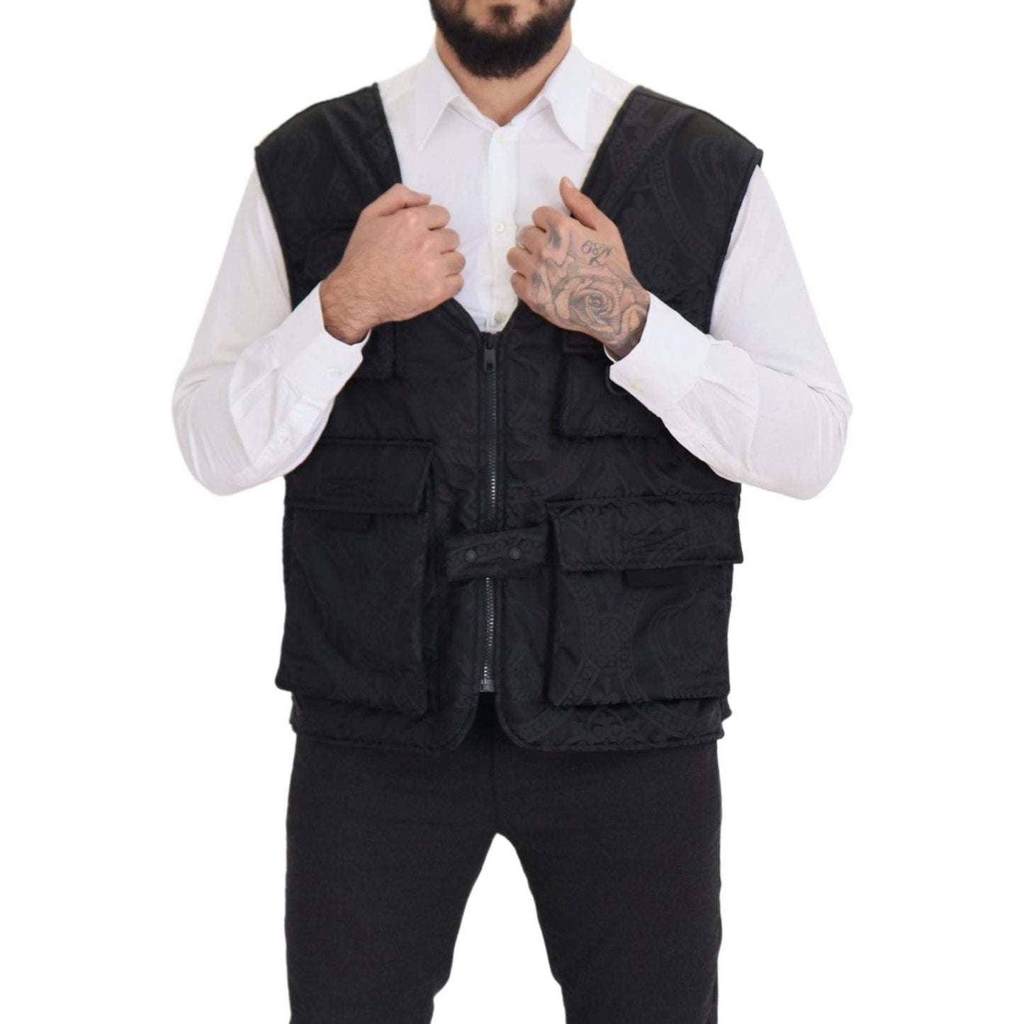 Dolce & Gabbana Elegant Sleeveless Vest Jacket in Black Dolce & Gabbana