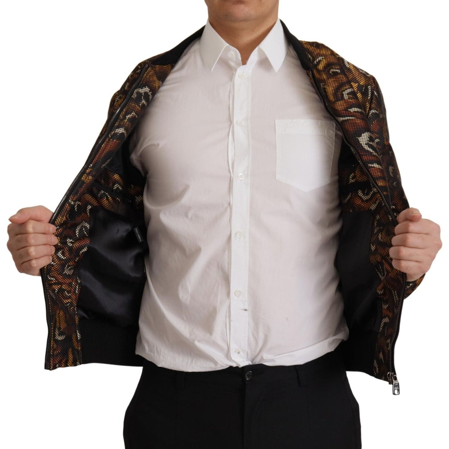 Dolce & Gabbana Elegant Brown Blouson Jacket Dolce & Gabbana