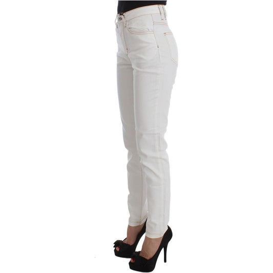 Cavalli Chic White Slim Fit Denim Cavalli