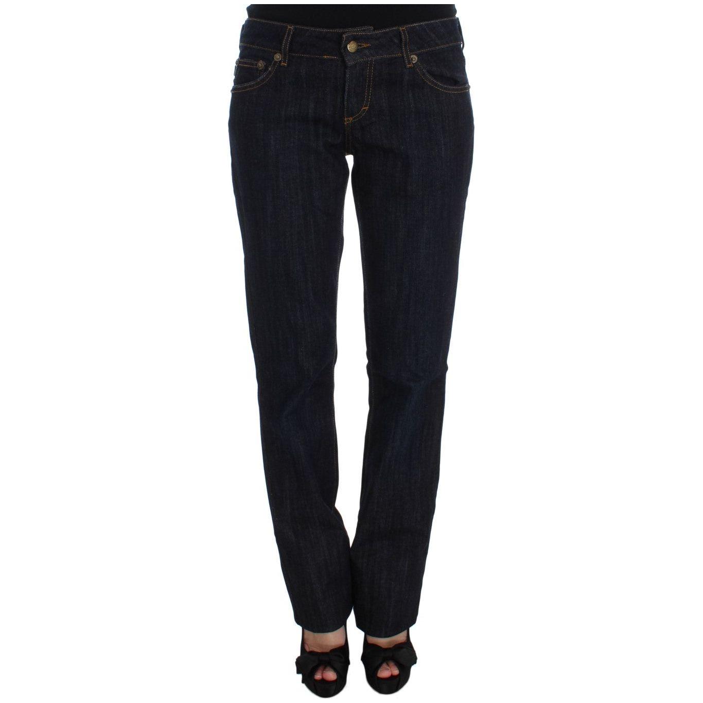 Cavalli Chic Blue Straight Fit Designer Jeans Cavalli