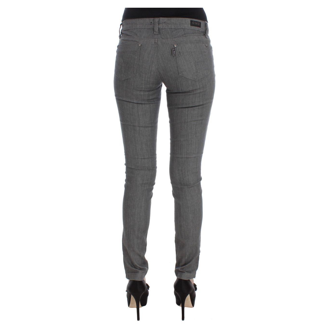 Costume National Chic Gray Slim-Fit Designer Jeans Costume National