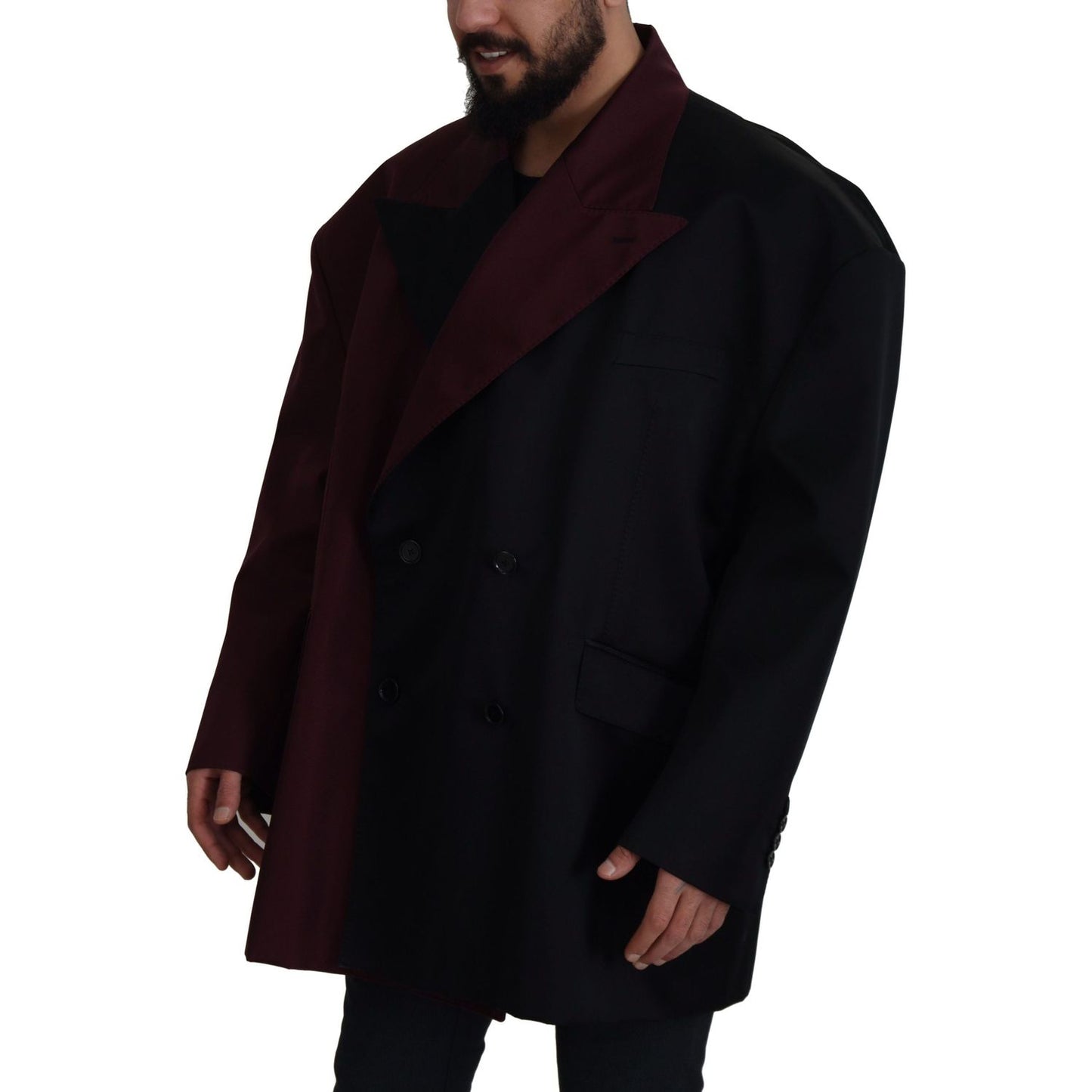 Dolce & Gabbana Elegant Bordeaux Double-Breasted Jacket Dolce & Gabbana