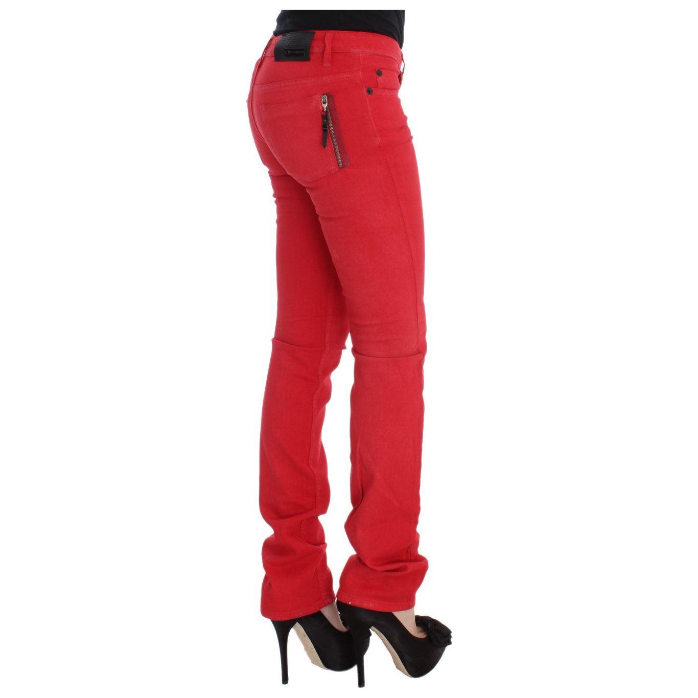 Costume National Chic Red Slim Fit Jeans Costume National