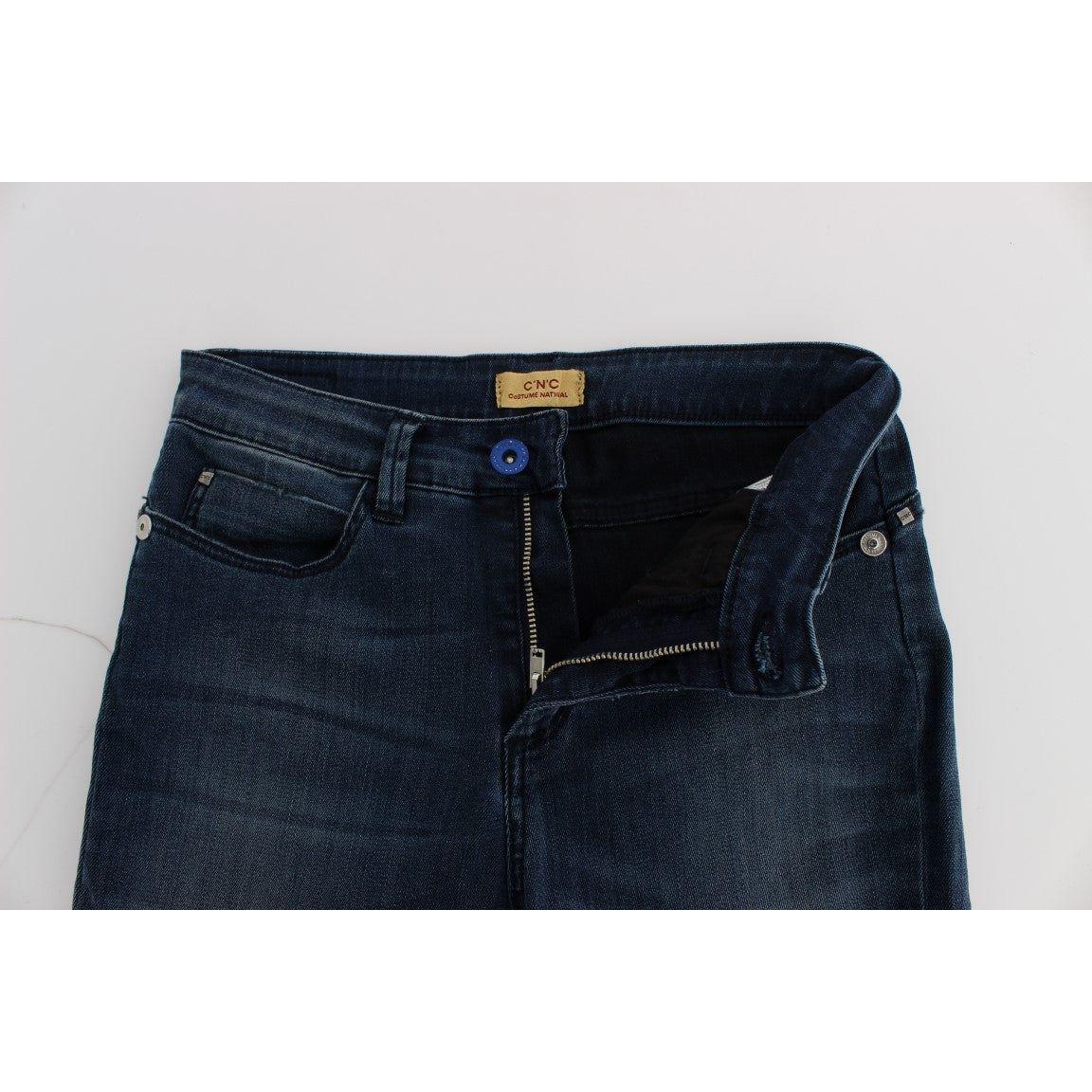 Costume National Blue Cotton Blend Slim Fit Jeans