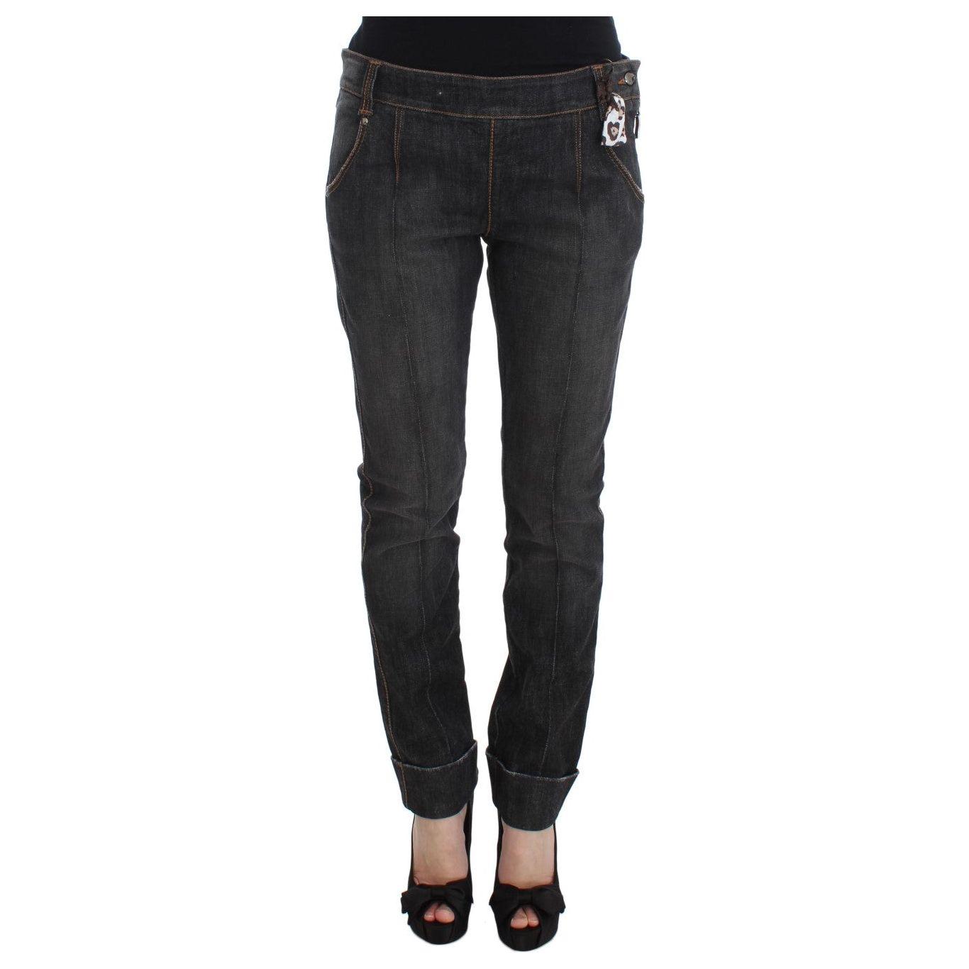 Ermanno Scervino Chic Slim Fit Gray Wash Jeans Ermanno Scervino