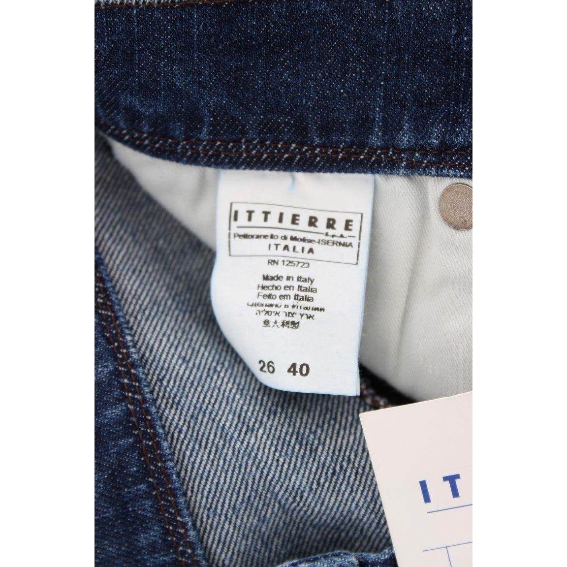 Ermanno Scervino Blue Wash Cotton Blend Slim Fit Jeans