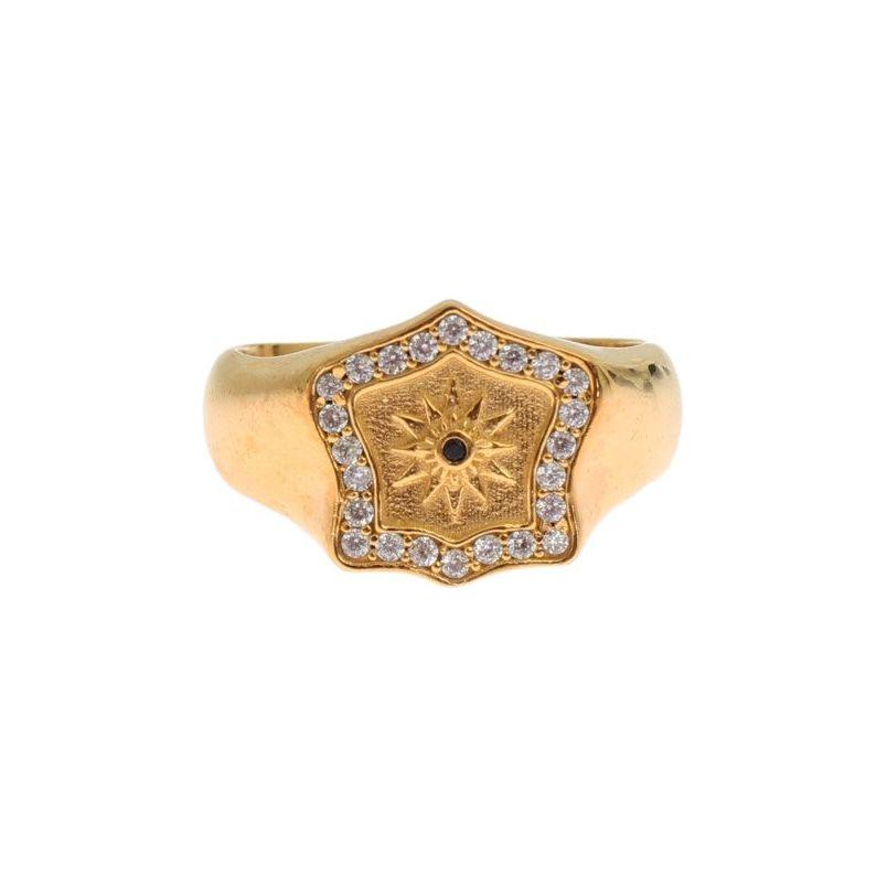 Nialaya Elegant Men's Gold Plated Silver Ring Ring Nialaya